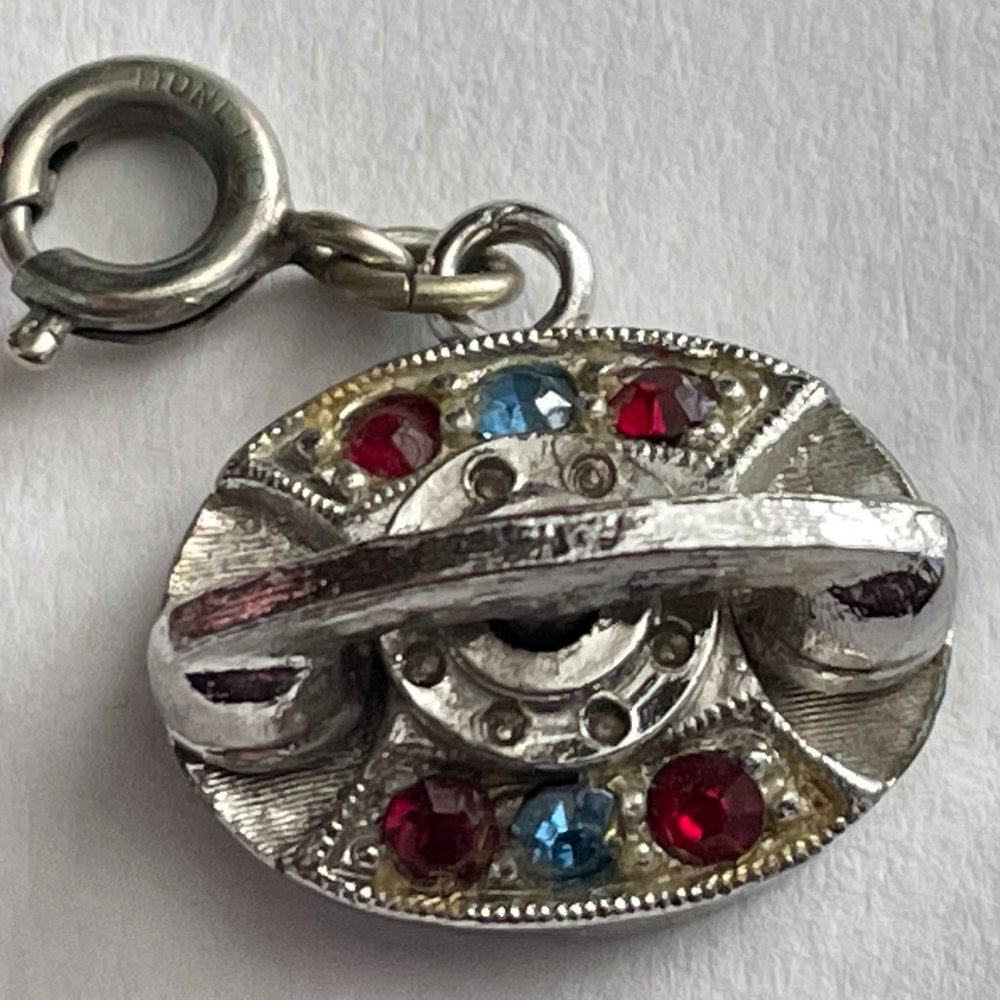🎉Host Pick 🎉VTG Monet Telephone w/Rhinestones Silver Tone Charm